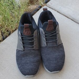 Skechers Gray Knit Athletic Sneakers - Comfortable Walking Shoes